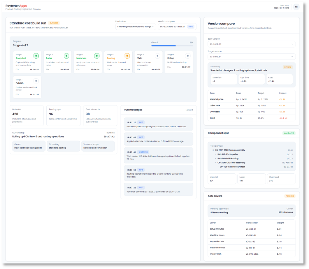 Product Costing Engine